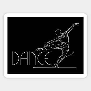 White one line art Contemporary Male dancer Magnet